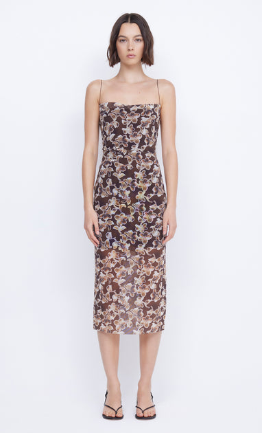 Herlani Singlet Midi Dress in Hibiscus Choc BEC BRIDGE BEC BRIDGE US