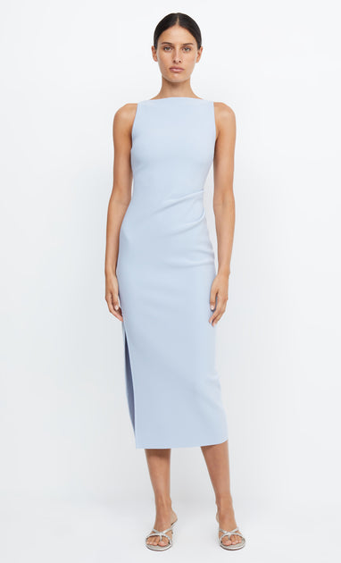 BE MINE TUCK DRESS - DUSTY BLUE – BEC + BRIDGE US