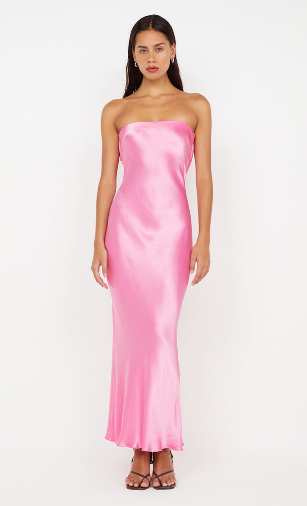 MOON DANCE STRAPLESS DRESS - CANDY PINK