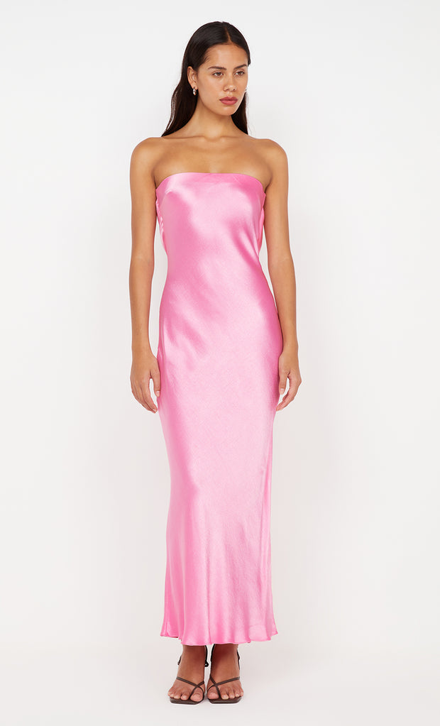 MOON DANCE STRAPLESS DRESS - CANDY PINK