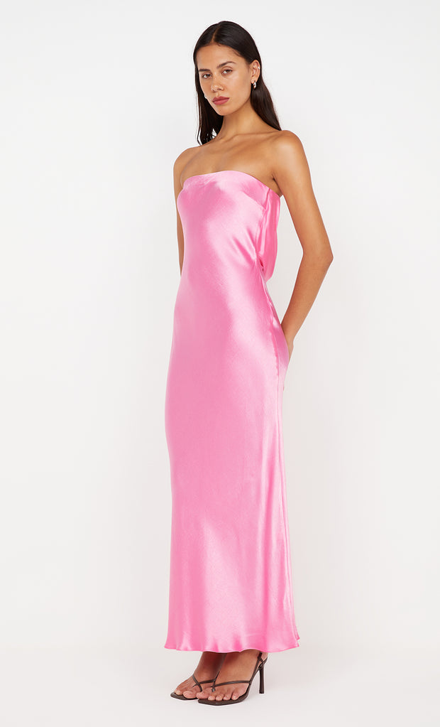 MOON DANCE STRAPLESS DRESS - CANDY PINK