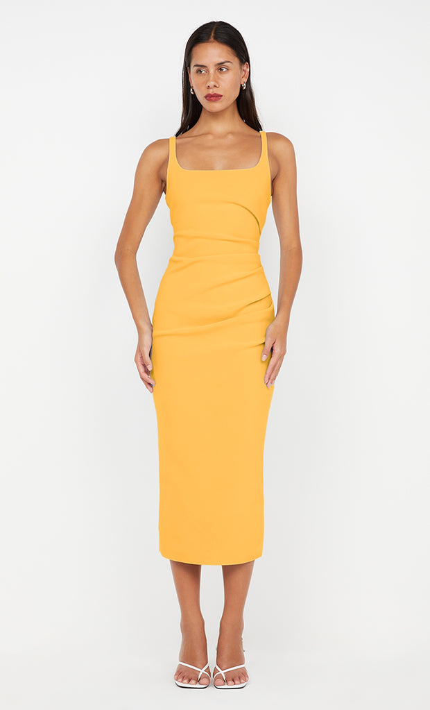 KARINA TUCK MIDI DRESS - MANGO