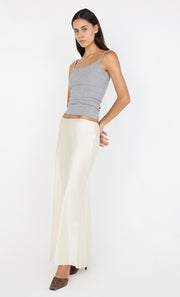 SILK BIAS MAXI SKIRT - CREAM
