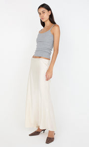 SILK BIAS MAXI SKIRT - CREAM