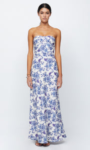 AUDETTE STRAPLESS MAXI - PORCELAIN FLORAL