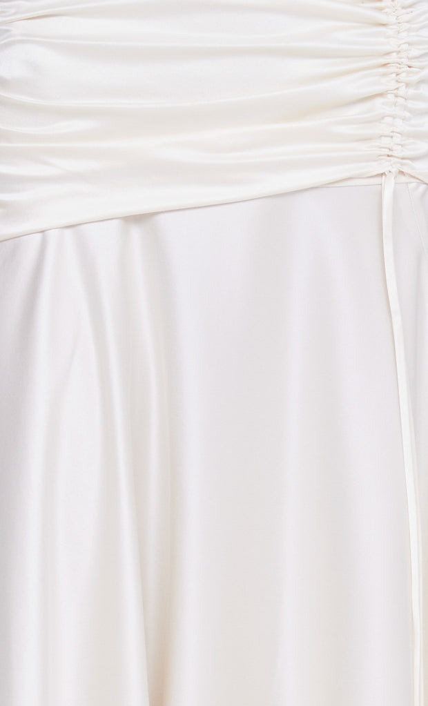 CHANTILLY SILK RUCHED SKIRT - IVORY