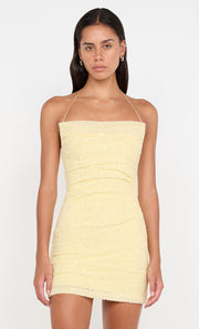 AISHYA ASYM MINI DRESS - BUTTER