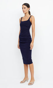 KARINA TUCK MIDI DRESS - INK