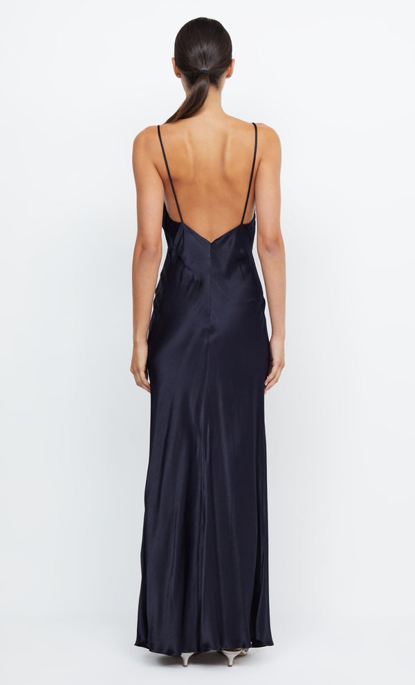 Moon Dance V Neck Formal Bridesmaid Maxi Dress in Ink Navy by Bec + Bridge