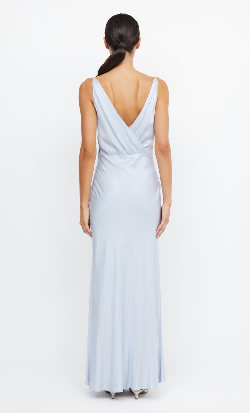 ADORE V MAXI DRESS - DUSTY BLUE – BEC + BRIDGE US