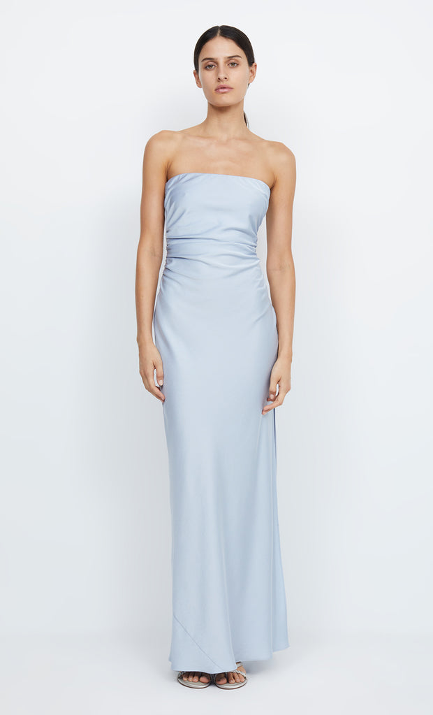 Eternity Strapless Maxi Bridesmaid Dress in Dusty Blue by Bec + Bridge