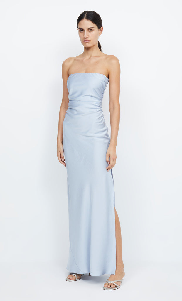 Eternity Strapless Maxi Bridesmaid Dress in Dusty Blue by Bec + Bridge