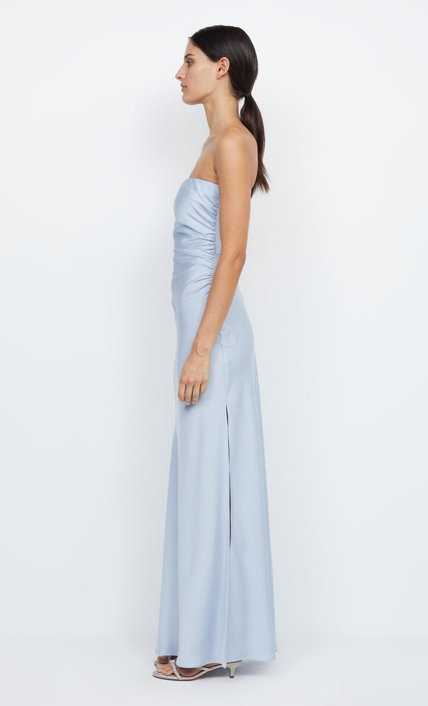 Eternity Strapless Maxi Bridesmaid Dress in Dusty Blue by Bec + Bridge