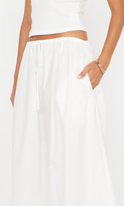 Elenaor Drawcord Maxi Skirt in Ivory by Bec + Bridge