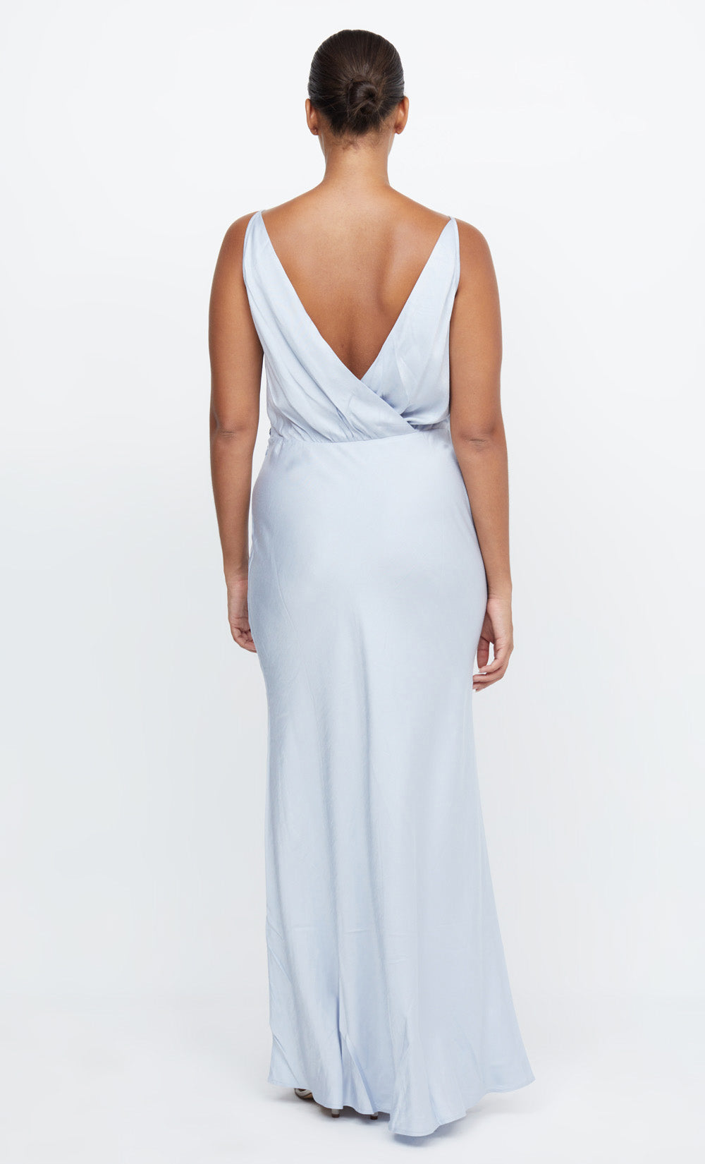 Plunge V Neck Bridesmaid Dresses Open Back Maxi Beach Wedding Party Gowns,  Dustyblue, 26 : : Clothing, Shoes & Accessories