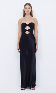 HALLE STRAPLESS DRESS - BLACK