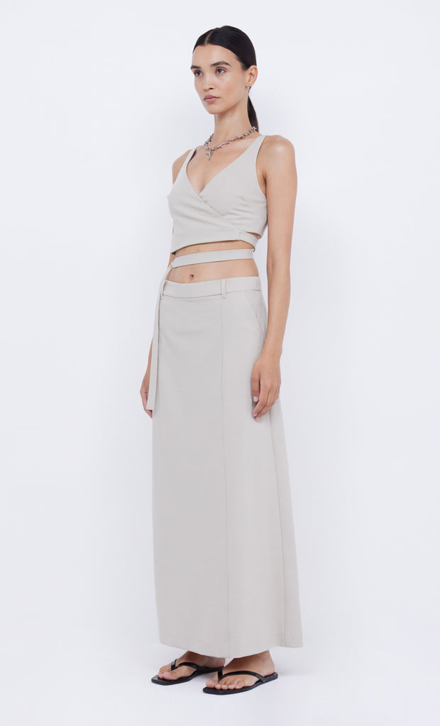 HALLIE MAXI SKIRT - CEMENT