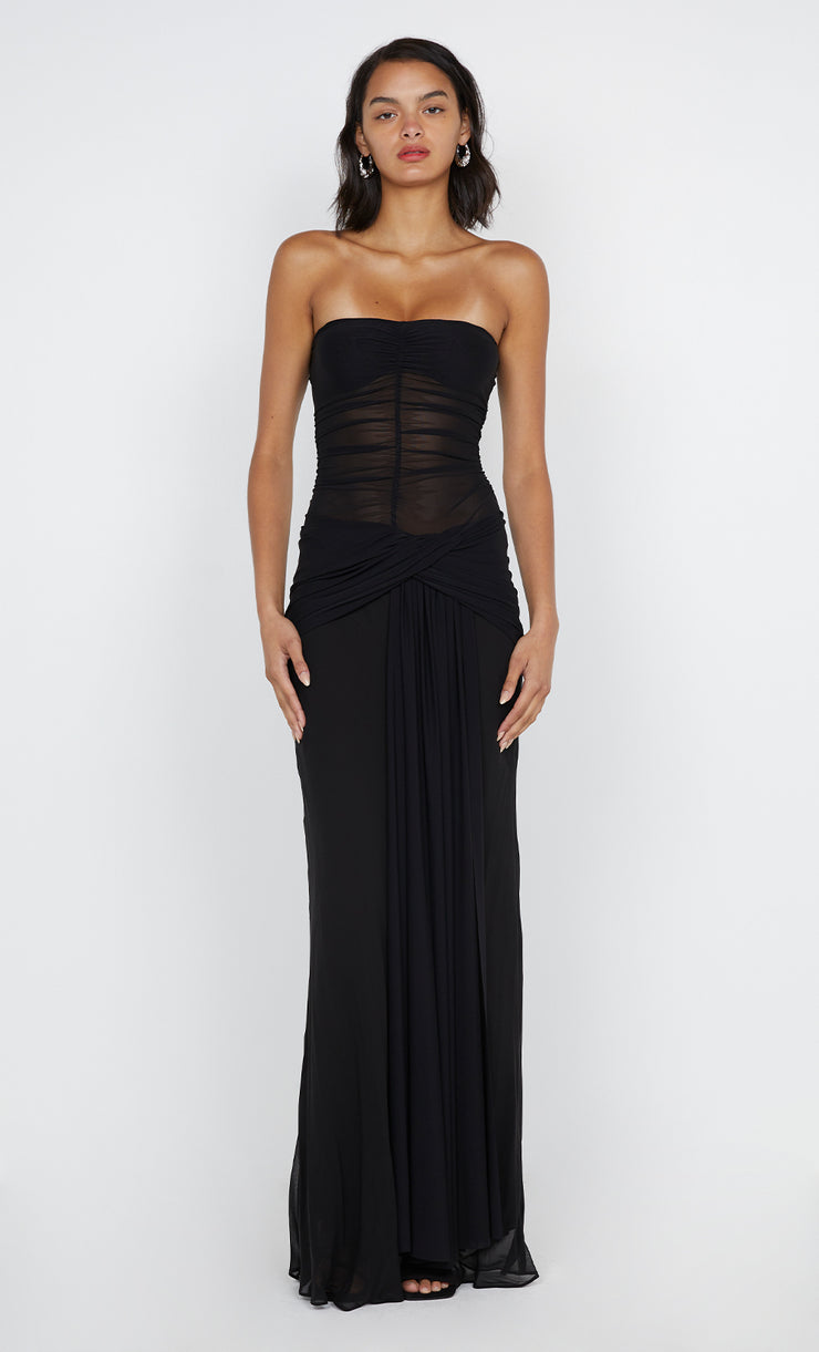 NOEMI STRAPLESS DRESS - BLACK