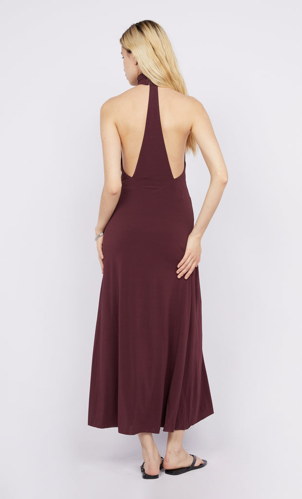 CASSIAN RACER DRESS - DEEP PLUM