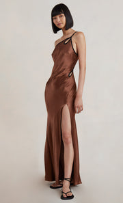 KEHLANI MAXI DRESS - CHOCOLATE/BLACK