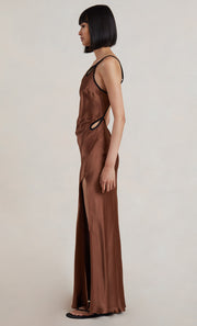 KEHLANI MAXI DRESS - CHOCOLATE/BLACK