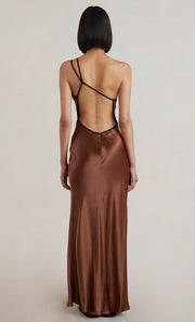 KEHLANI MAXI DRESS - CHOCOLATE/BLACK