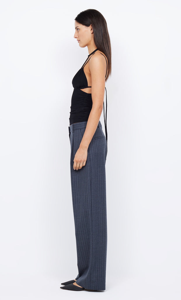 PINE WIDE LEG PANT - CHARCOAL PINSTRIPE