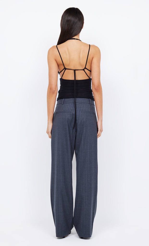 PINE WIDE LEG PANT - CHARCOAL PINSTRIPE