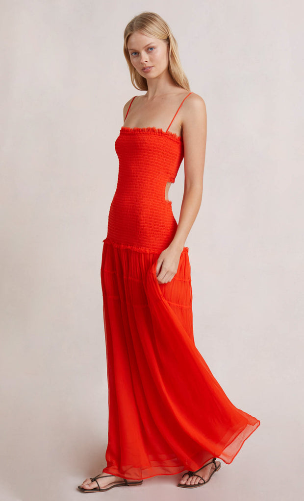 CHARLOTTE CUT OUT MAXI DRESS - FLAME