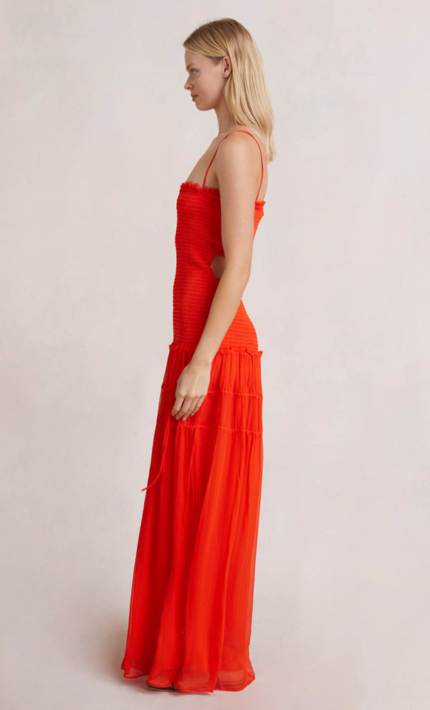 CHARLOTTE CUT OUT MAXI DRESS - FLAME