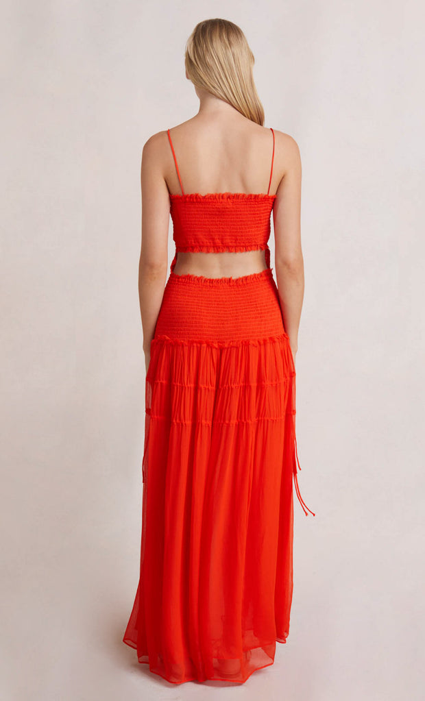 CHARLOTTE CUT OUT MAXI DRESS - FLAME