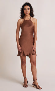 ANNIKA MINI DRESS - CHOCOLATE