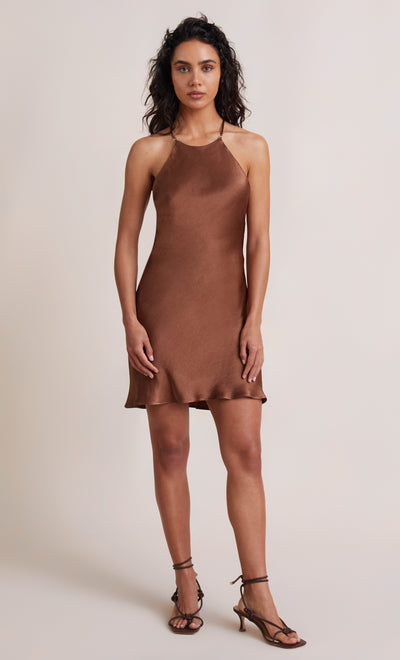 ANNIKA MINI DRESS - CHOCOLATE