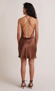 ANNIKA MINI DRESS - CHOCOLATE