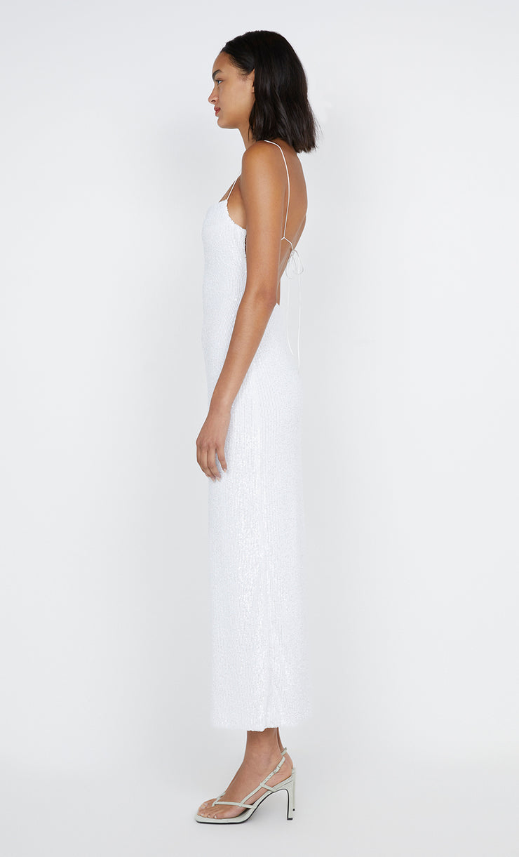 Aaliyah Sequin Maxi Dress in White by Bec + Bridge