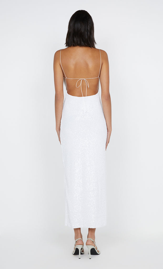 Aaliyah Sequin Maxi Dress in White by Bec + Bridge