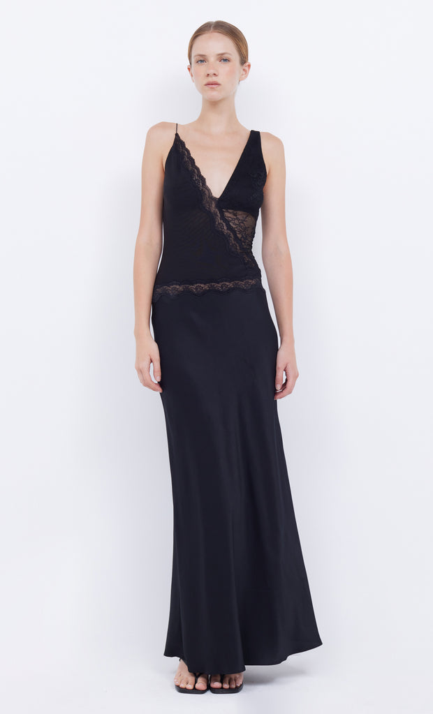 Abrielle Black Lace Maxi Dress in Black by Bec + Bridge