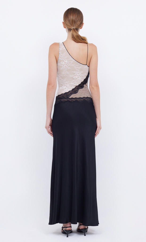 Abreille Lace Tri Colour Maxi Dress Taupe, White and Black by Bec + Bridge