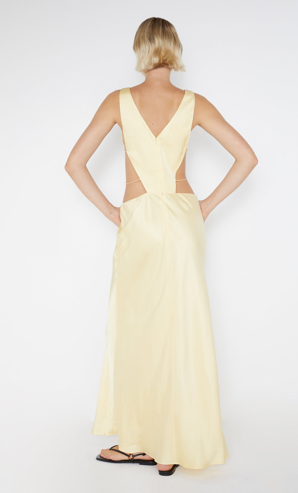 agathe diamond dress - butter yellow $420.00