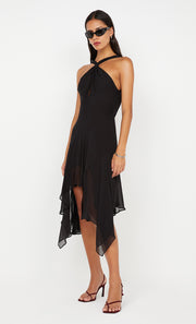 AIDA HALTER DRESS - BLACK