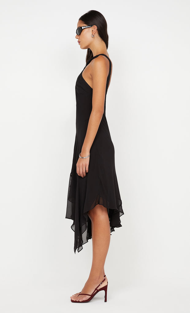 AIDA HALTER DRESS - BLACK