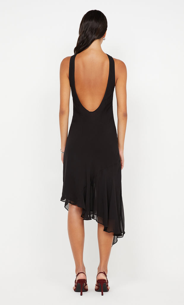 AIDA HALTER DRESS - BLACK