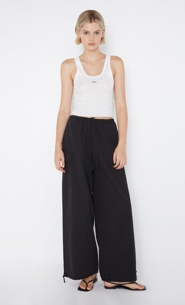 Black Aimee Wide Leg Cargo Pant in Black by Bec+Bridge