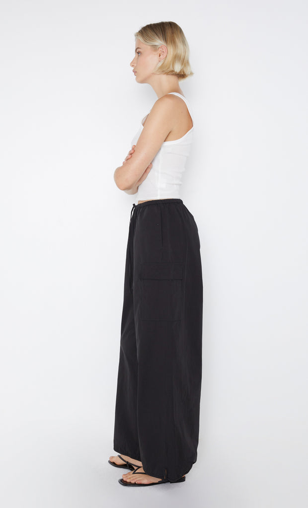 Black Aimee Wide Leg Cargo Pant in Black by Bec+Bridge