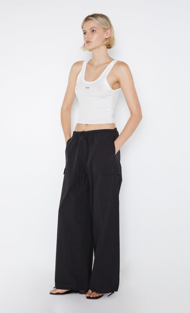 Black Aimee Wide Leg Cargo Pant in Black by Bec+Bridge