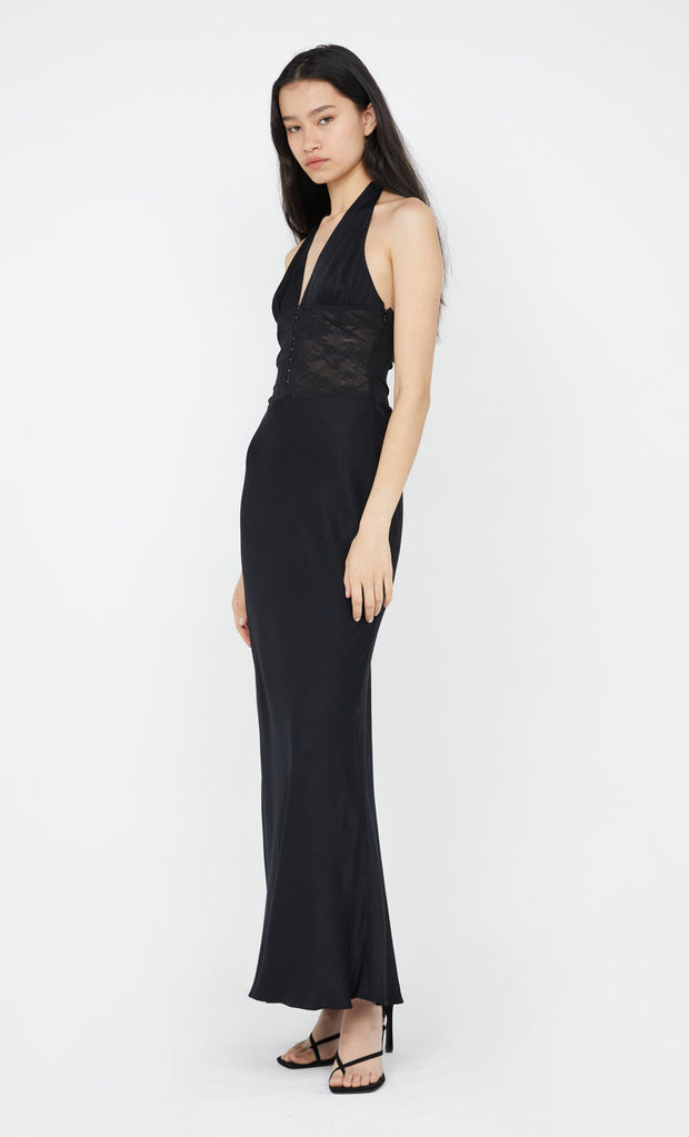 Akari Halter Dress in Black by Bec + Bridge