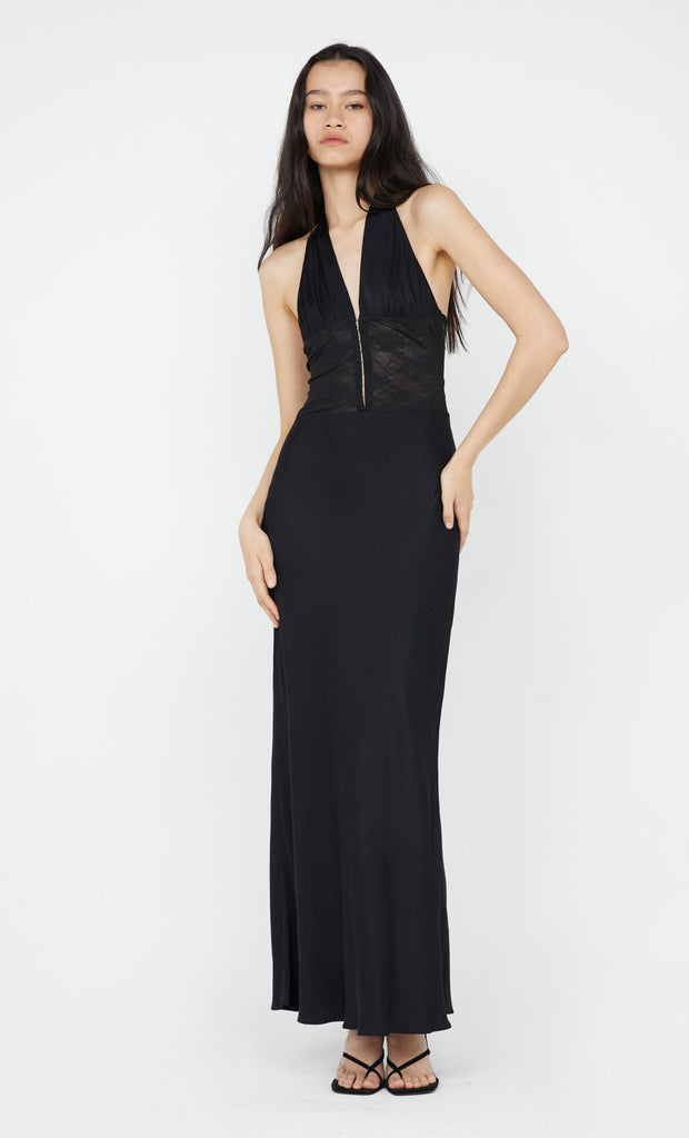 Akari Halter Dress in Black by Bec + Bridge