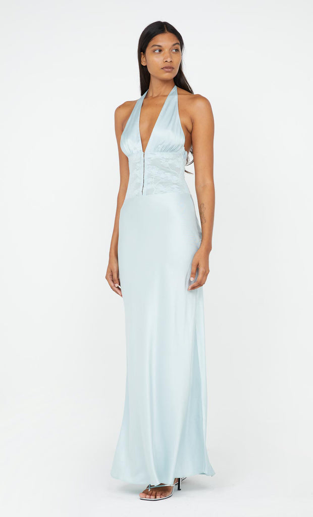 Akari Halter Dress in Cloud Blue by Bec + Bridge