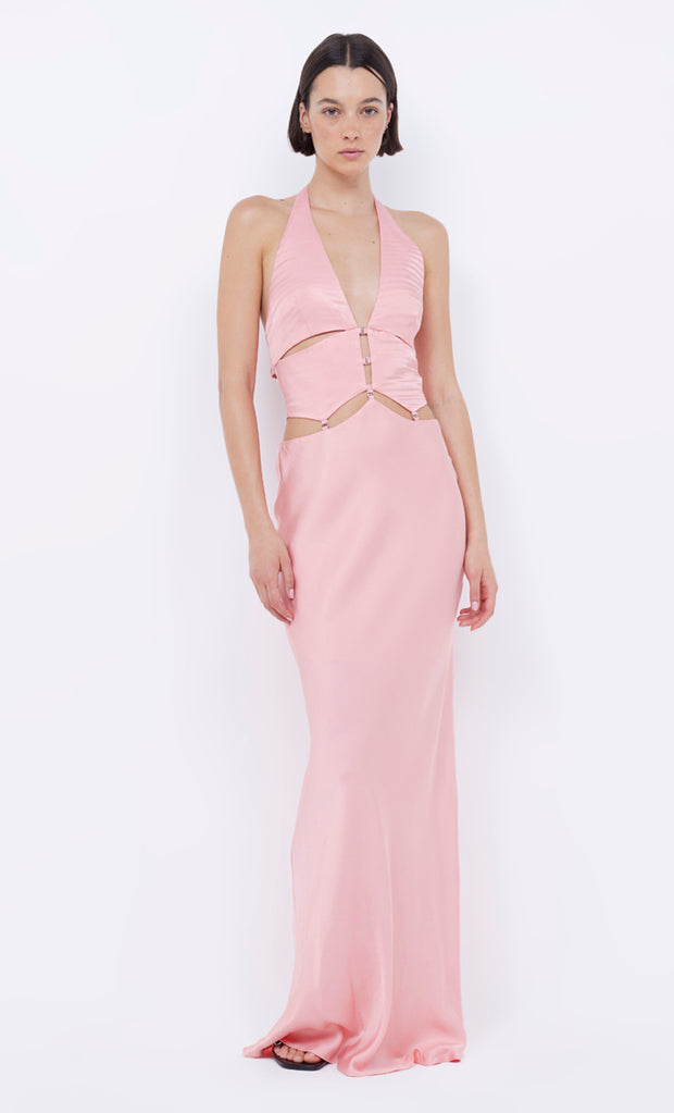 Alabama Halter Dress in Pink Sherbet by Bec + Bridge