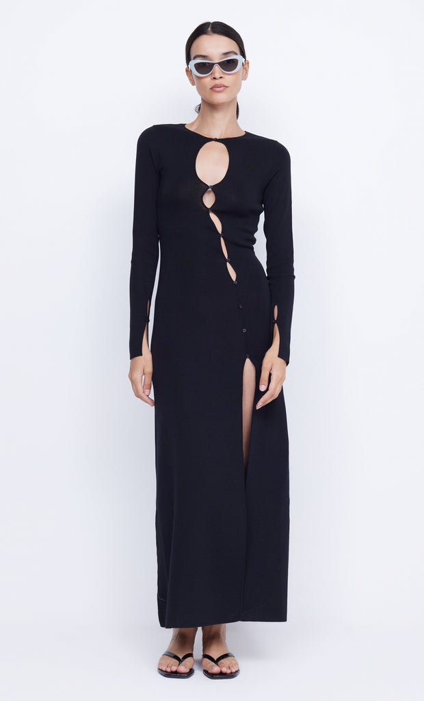 Alienor Key Hole Knit Maxi Dress in Black by Bec + Bridge